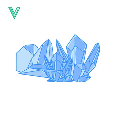 Illustration of Blue Ice Crystals Cluster