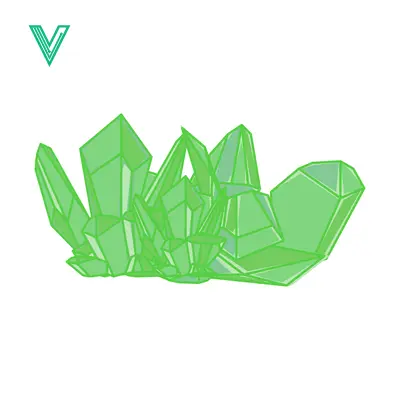 Vibrant Green Crystal Cluster Illustration