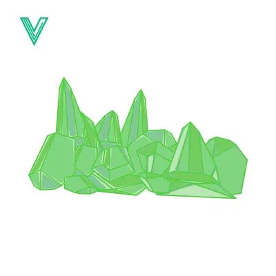 Green Crystal Cluster Abstract Geometric Formation