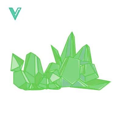 Green Crystal Cluster Illustration