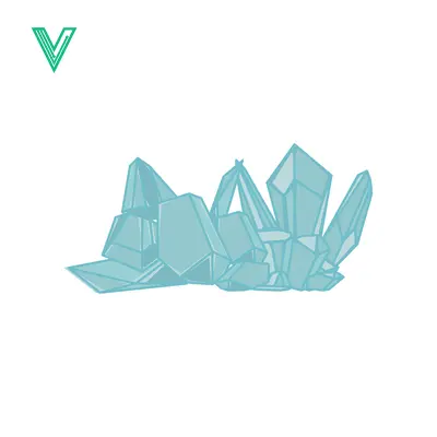 Cluster of Blue Ice Crystals on White Background