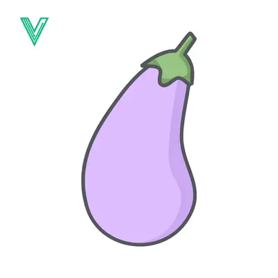 Simple Illustration of a Purple Eggplant Vegetable