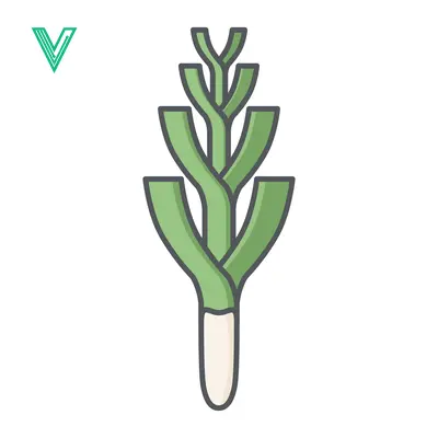 Stylized Illustration of a Fresh Green Leek Vegetable