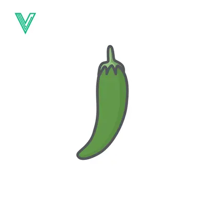 Green Chili Pepper Icon Isolated on White Background