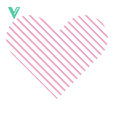 Pink and Gray Striped Heart Graphic