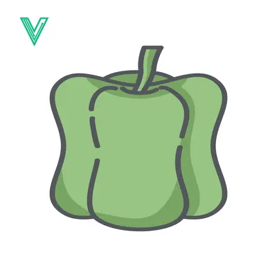 Green Bell Pepper Icon Vector Illustration