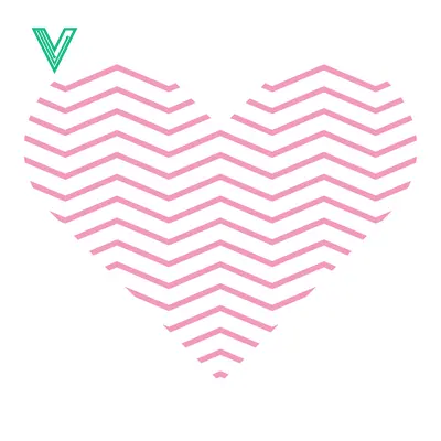 Pink Chevron Heart Graphic