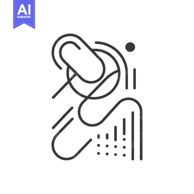 Aset desain premium: Abstract Geometric Design with Black Lines and Circles
