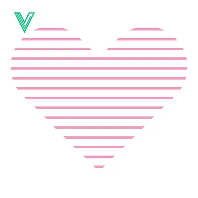 Pink and White Striped Heart Graphic