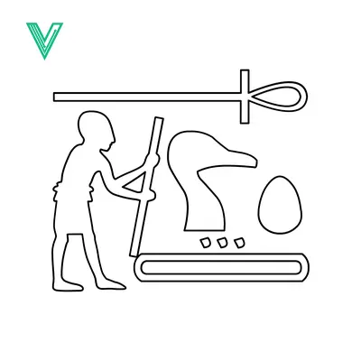 Ancient Egyptian Hieroglyph Depicting a Man and Symbols