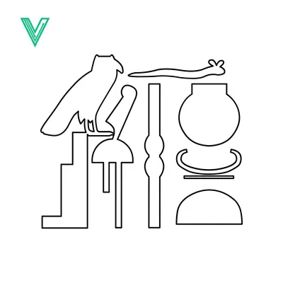 Ancient Egyptian Hieroglyphs Symbols Vector Illustration