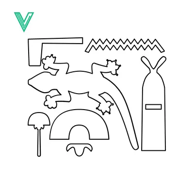 Gecko Craft Template Vector Illustration