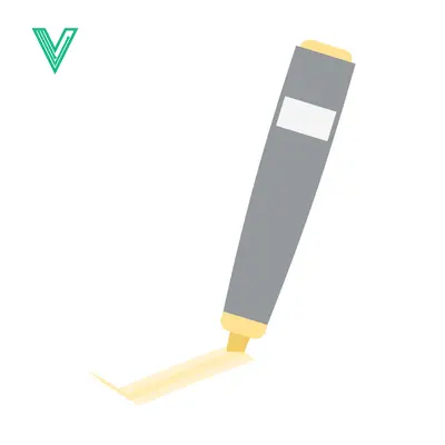 A gray marker with a yellow cap drawing a yellow line on a white background