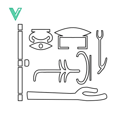 Collection of Ancient Egyptian Hieroglyphic Symbols and Elements