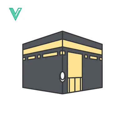 Islamic Kaaba Building Illustration