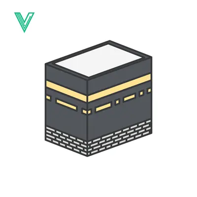 Isometric Kaaba Illustration Islamic Holy Site