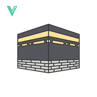 Stylized illustration of the Kaaba in Mecca Islams holiest site