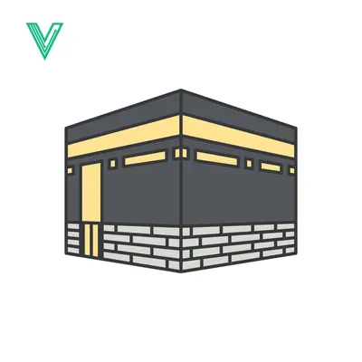 Stylized Illustration of the Kaaba in Mecca