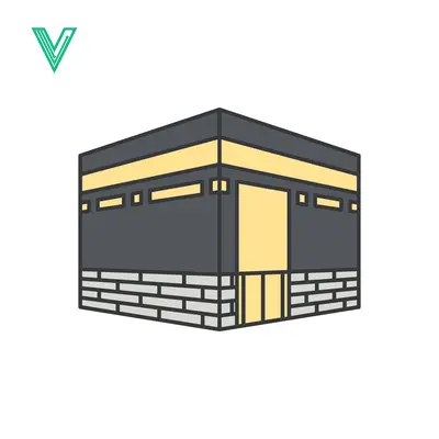 Illustration of the Kaaba in Mecca Islams holiest site