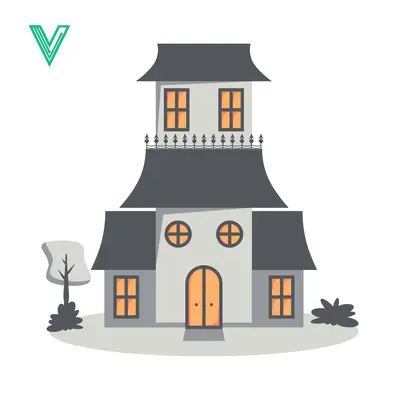 Haunted House Illustration with Spooky Atmosphere and Halloween Theme