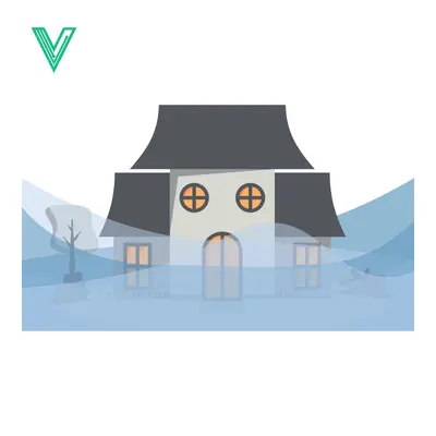 Aset premium populer: Haunted House Illustration in a Misty Landscape