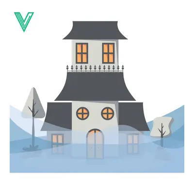 Haunted House Flooded With Water Illustration