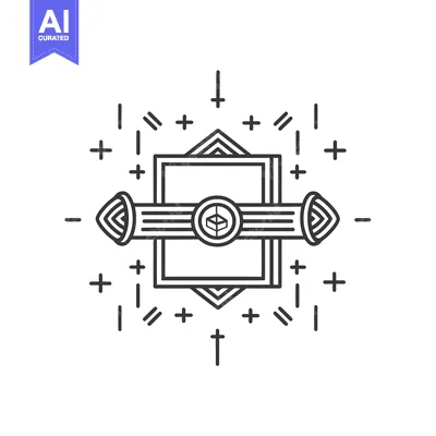 Premium design asset: Abstract Geometric Design with Central Cube