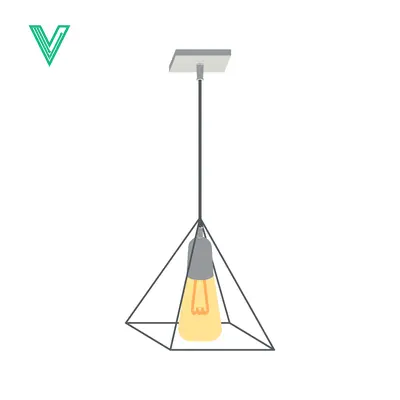 Modern Geometric Pendant Light Fixture with Edison Bulb