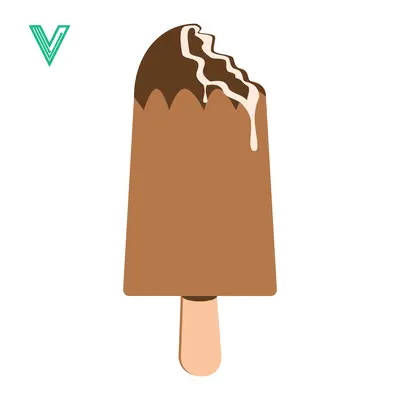 Chocolate Ice Cream Bar with White Drizzle
