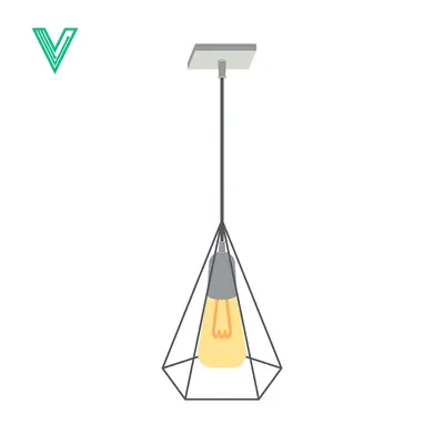 Modern Geometric Pendant Light Fixture with Edison Bulb
