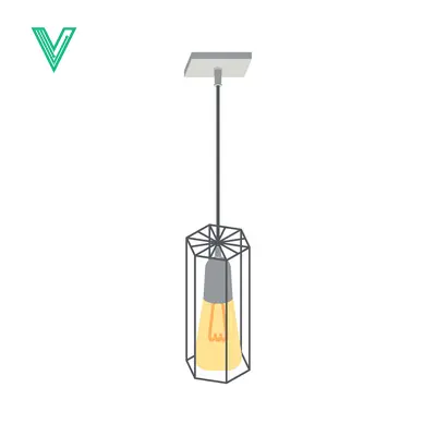 Modern Industrial Pendant Light Fixture with Geometric Cage Design