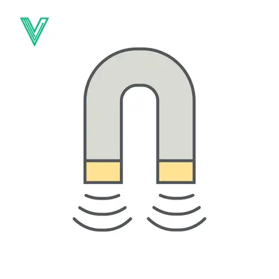 Simple Horseshoe Magnet Icon with Magnetic Field Lines