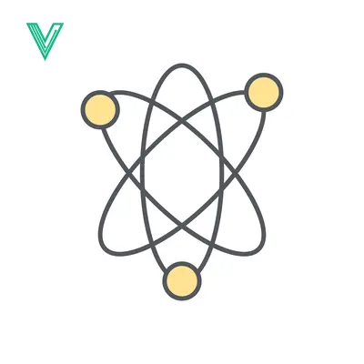 Abstract Atom Model with Electrons Orbiting Nucleus