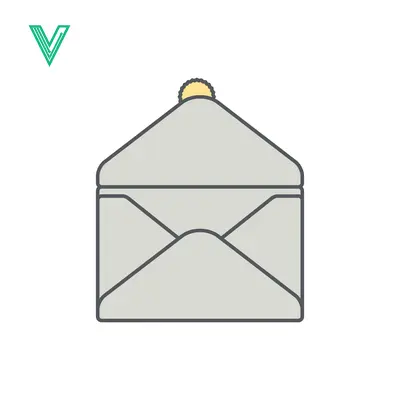 Simple Envelope Icon with Yellow Dot