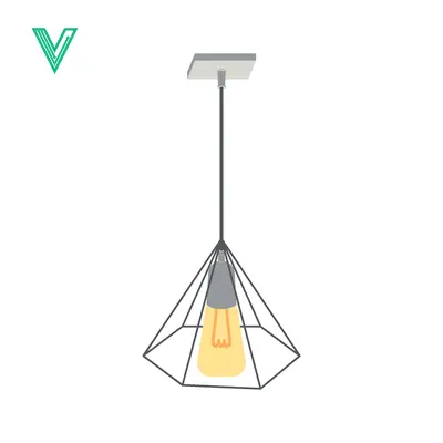 Modern Geometric Pendant Light Fixture with Edison Bulb