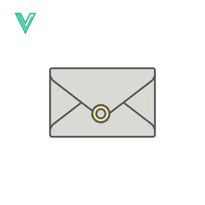 Simple Envelope Icon with Circular Clasp