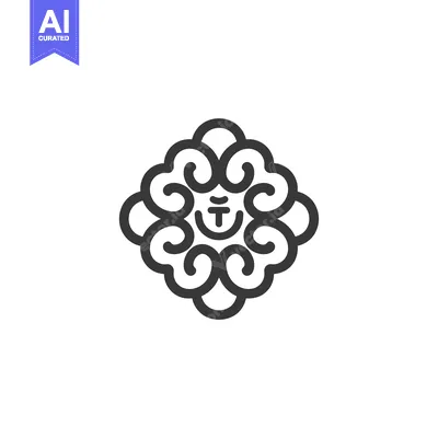 Aset desain premium: Abstract Geometric Design with Central Symbol