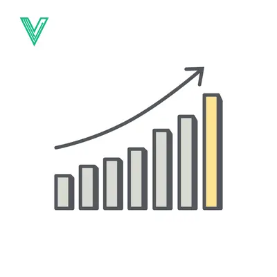 Growing Bar Chart with Upward Trend Arrow