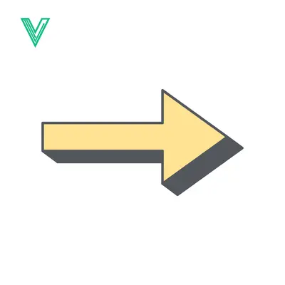 Yellow Arrow Pointing Right with Shadow Effect