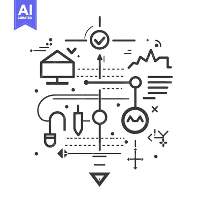 Premium design asset: Abstract Geometric Design with Checkmark and Mouse Icon