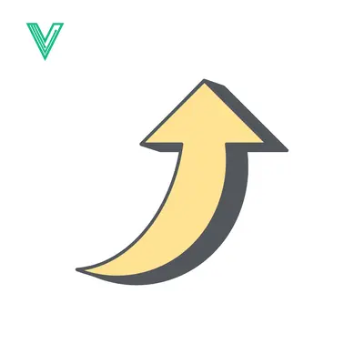 Yellow Arrow Pointing Upwards with Shadow Effect