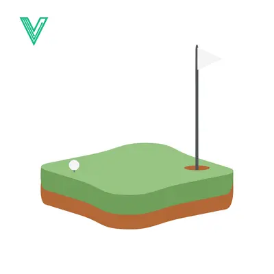 Golf Course Hole With Flag and Ball on Green