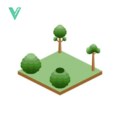 Isometric Green Trees and Bushes on a Square Plot of Land
