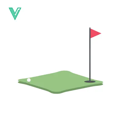 Golf Course Green with Flag and Ball Illustration