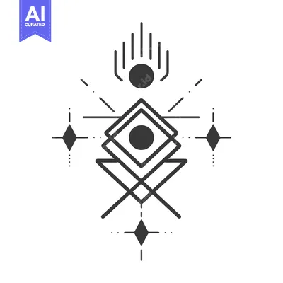 Aset desain premium: Abstract Geometric Design with Circles and Diamonds