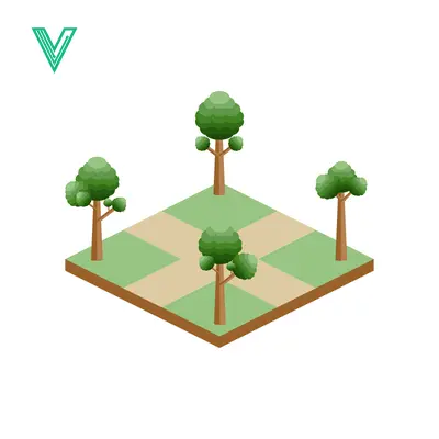 Isometric Trees and Paths on Green Square Landscape