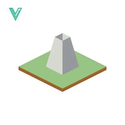 Isometric Pyramid Structure on Green Grass Square