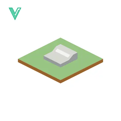 Isometric 3D Rendering of a Single White Sheet of Paper on a Green Square Platform