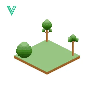 Isometric Green Trees and Grassland Landscape