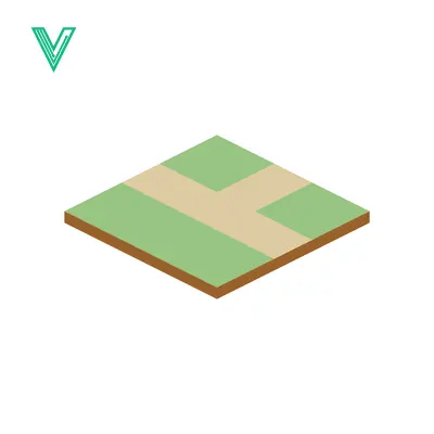Isometric Green Land Tile with Path